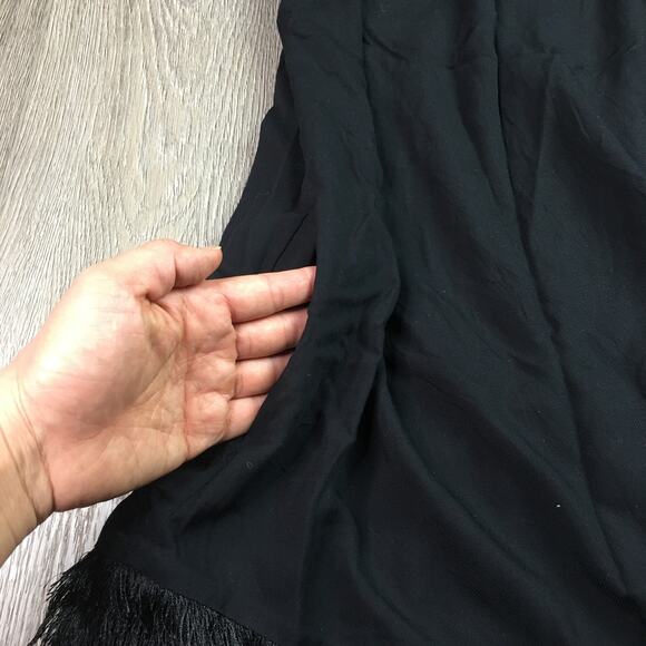 Rachel Rachel Roy Sleeveless Faux Fur Trim Shift Mini Dress Black Small - Picture 5 of 8